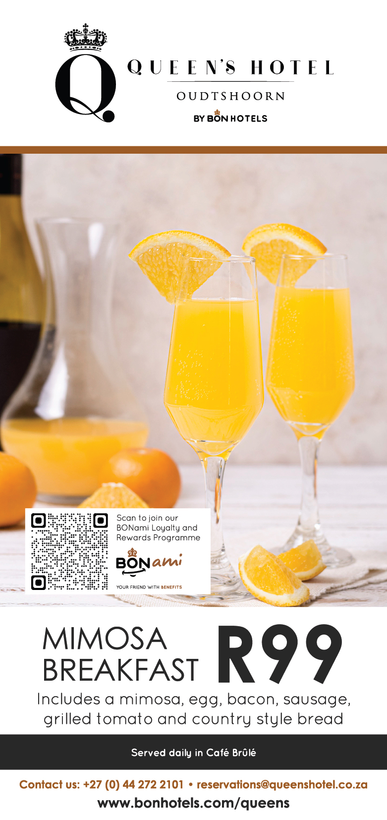 BON Appetits | Mimosa Breakfast at Queen’s Hotel by BON Hotels | R99 per person 